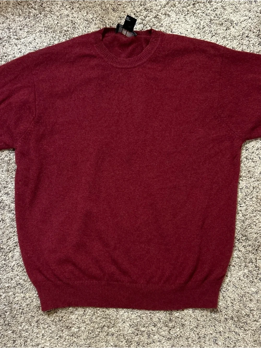 Vintage J Crew Pure Cashmere sweater Burgundy Crewneck Pullover Mens Medium